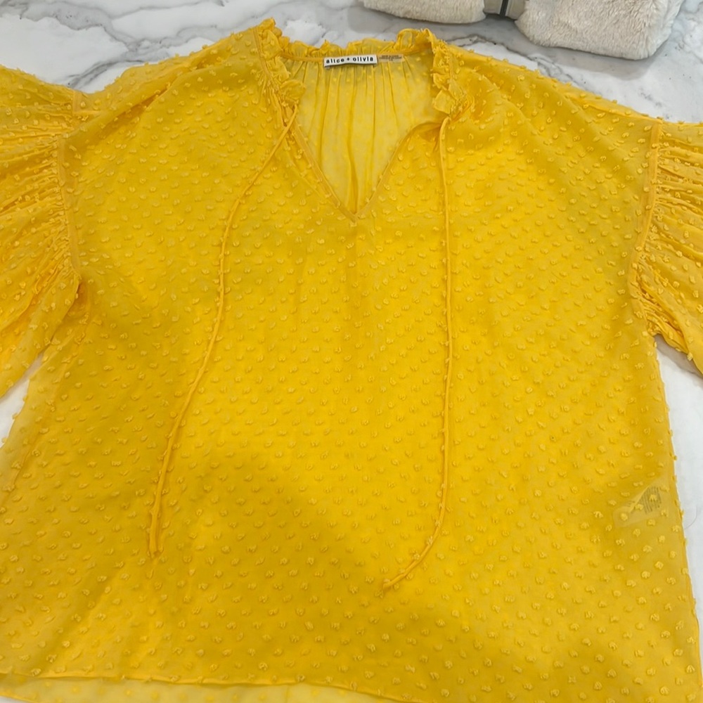Alice and Olivia yellow blouse.